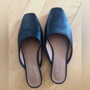 Madewell Black Leather Mules
